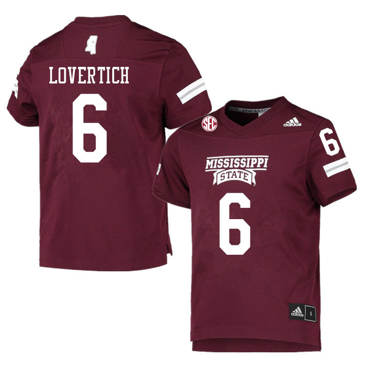 Men #6 Chance Lovertich Mississippi State Bulldogs College Football Jerseys Sale-Maroon